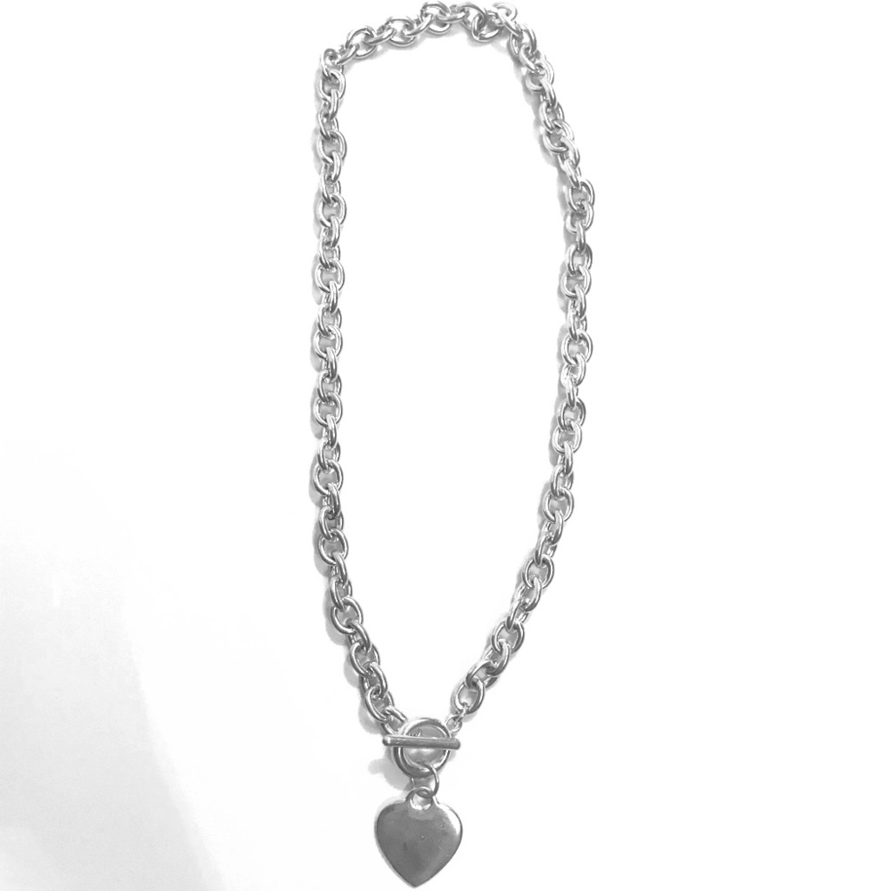 Sterling Silver Chain Necklace with Heart